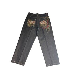 Vintage 90’s Southpole Baggy Jeans With Embroidered Graffiti & Wide Leg Mens 36